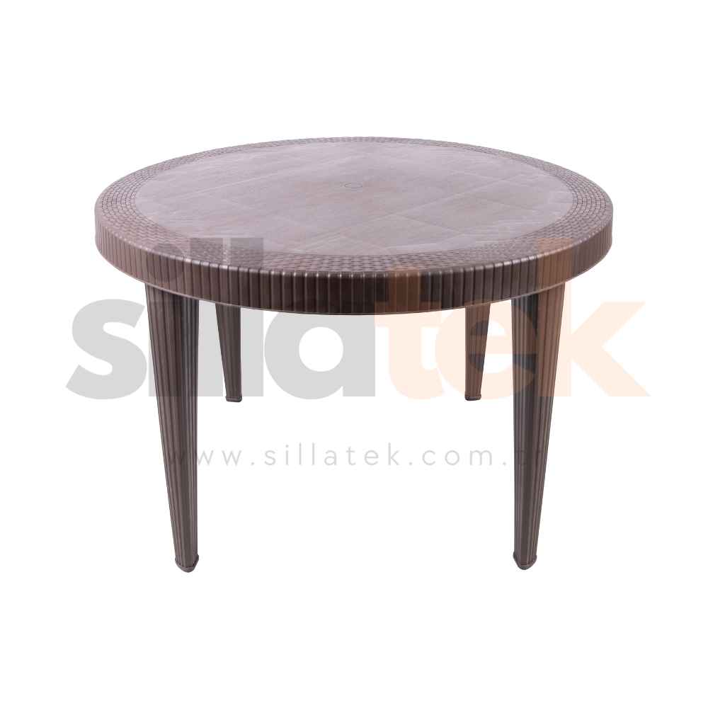 110X110 Yuvarlak Rattan Masa Camsız