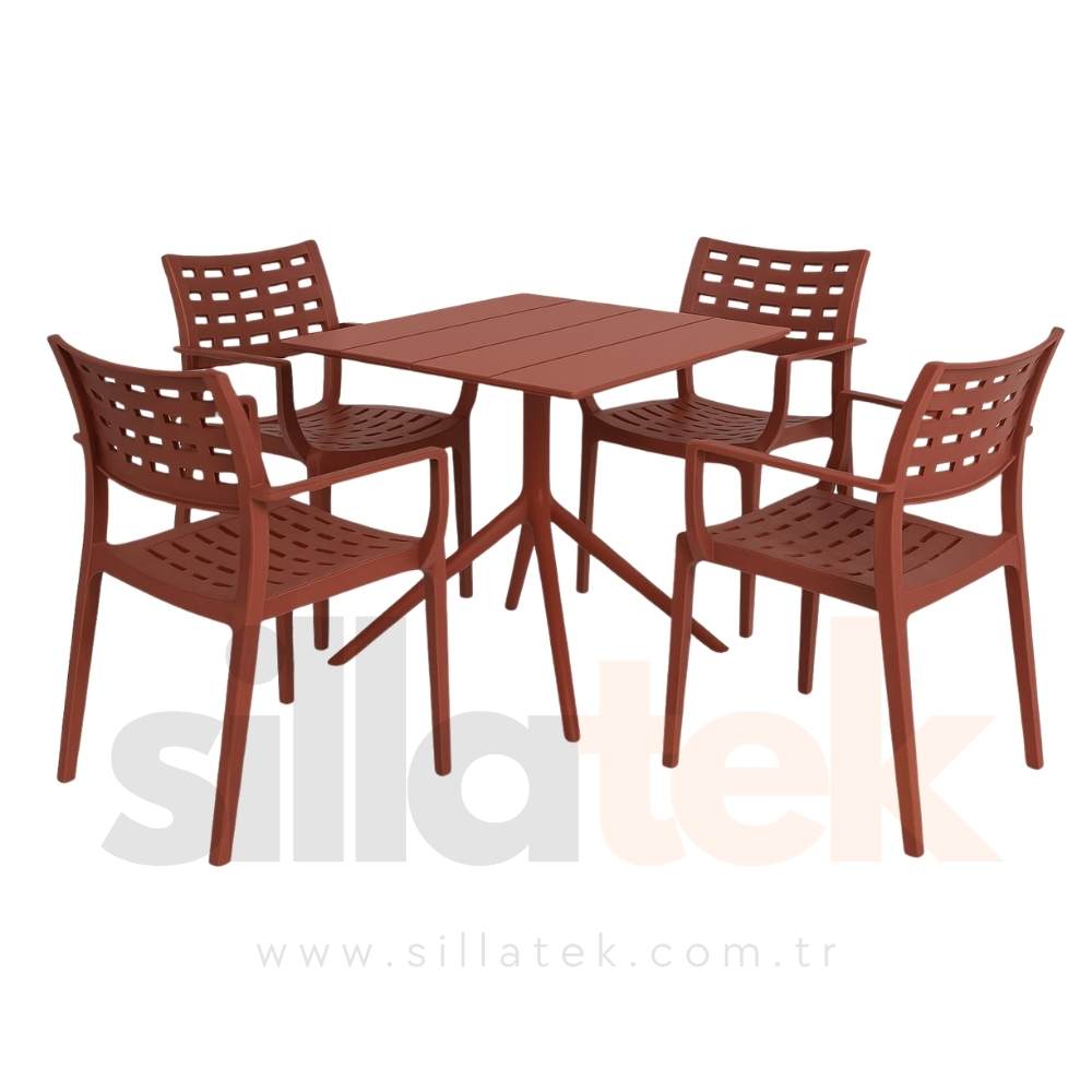 Cafe Koltuk Masa Set 4lü (70*70 ya da 80*80)